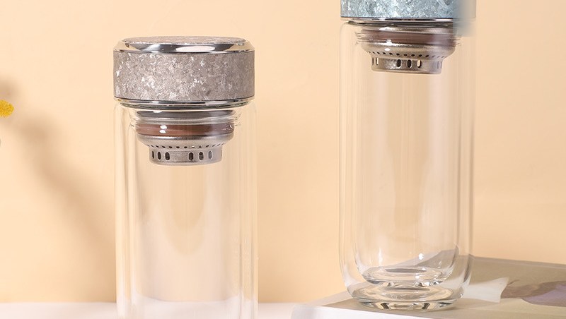 Glass-Body Titanium Lid Bottle — pure titanium outdoor by Tivarol